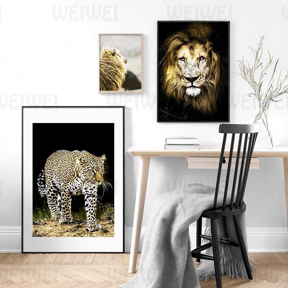 

Wildlife Poster Lion Grassland Elephant Canvas Painting Leopard Home Decoration Rhino Zebra Room Decor Waild and Free Posters
