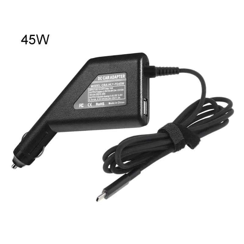 

Автомобильное зарядное устройство QC3.0, USB Type-C, 45 Вт, 65 Вт, адаптер для ноутбука, мобильного телефона, планшета, ПК