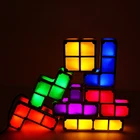 Светильник-головоломка для тетрис ZK20 сделай сам, Штабелируемый светодиодный ночсветильник, настольная лампа-конструктор, 7 цветов, новинка, игрушка, подарок для детей