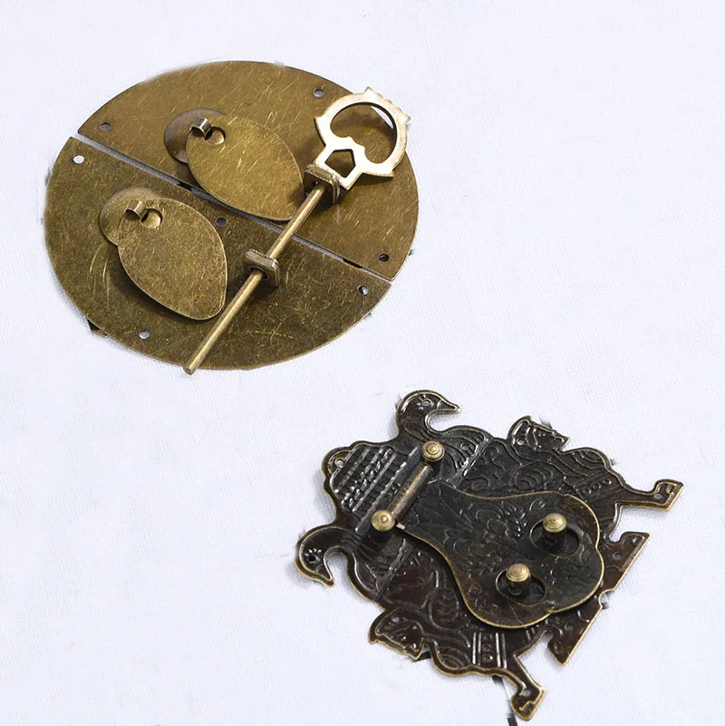 

1x винтажная мебель, шкатулка для ювелирных изделий, замок для шкафа, двери шкафа, защелка, пластина, ручка, замок, декоративный Китайский Ста...