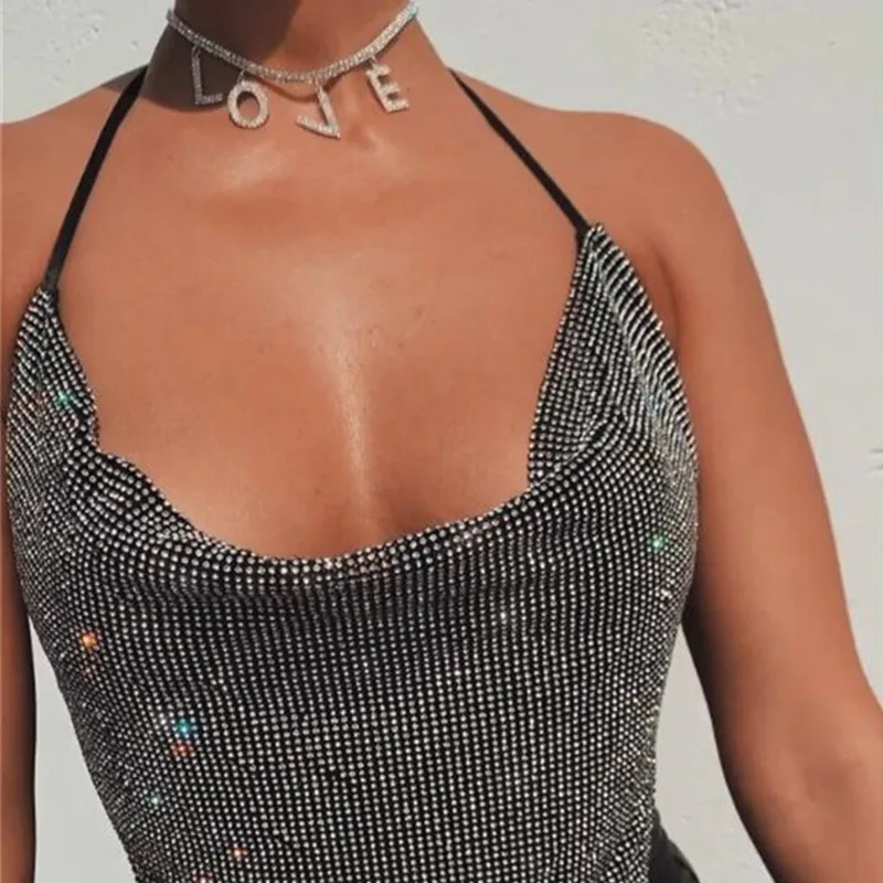 Женское ожерелье с подвеской в виде надписи Стразы