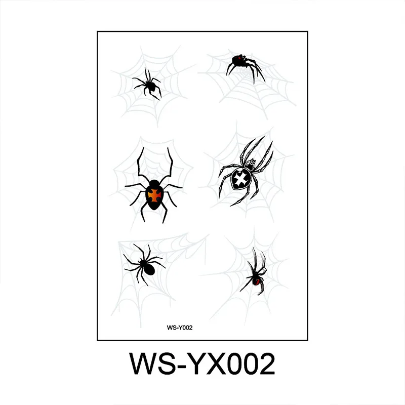 Тату-Наклейка 3D для пауков временная Водонепроницаемая наклейка с ужасами
