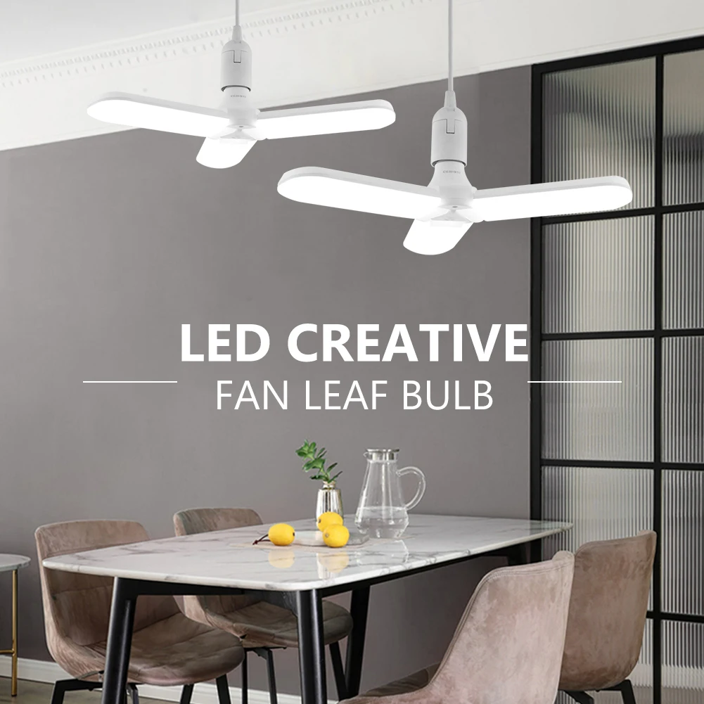 

LED Garage Lights E27 Led Bulb 30/45W 60W Led Light Bulb Foldable Fan Blade Lights Lighting For Living Room Garage Ceiling Light