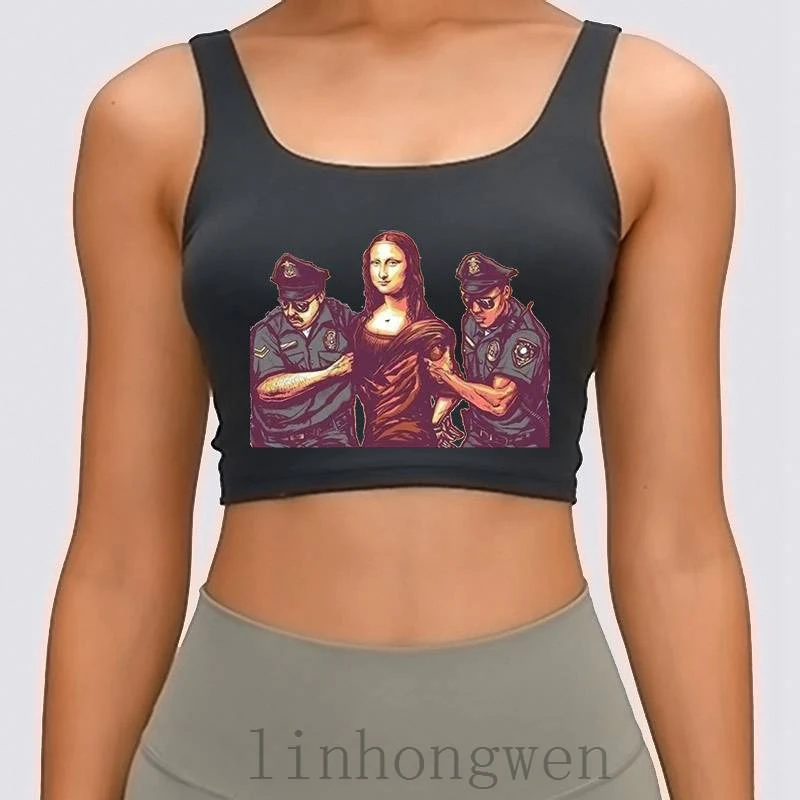 

Mona Lisa женские майка натурального шелка S-XL солнечного света дизайн; Сезон весна-осень; Хлопковая модная повседневная Уличная одежда укороче...