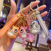 new creative silicone animal cat keychains personality cartoon cute car key chain ring bag pendant