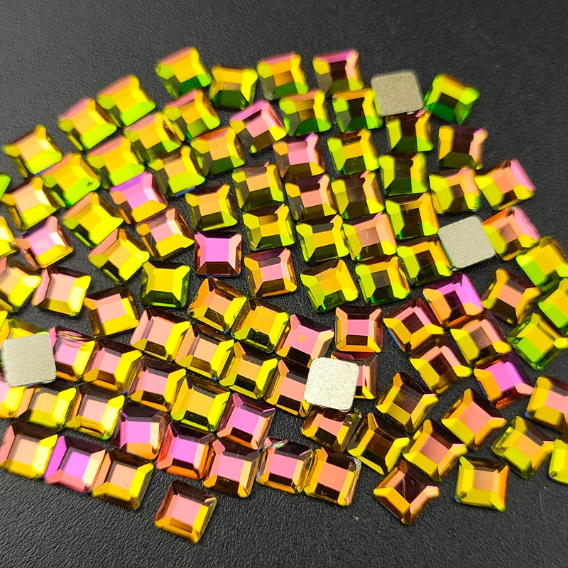 

Хит продаж, модный дизайн ногтей Стразы квадратной формы, Кристальные камни с плоской задней стороной для 3D украшения ногтей