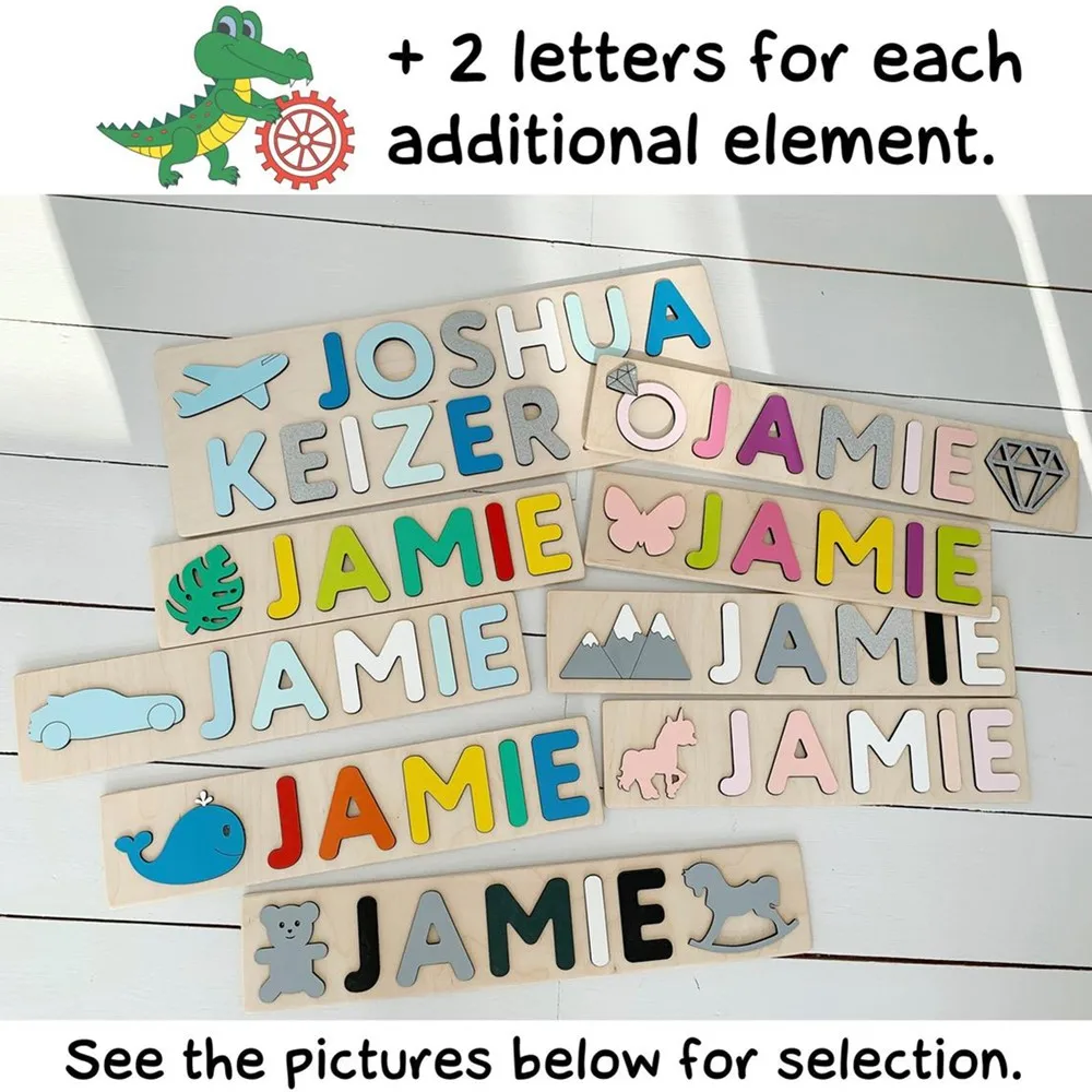 Образовательная головоломка с именем на заказ игрушка ручной работы гравировка