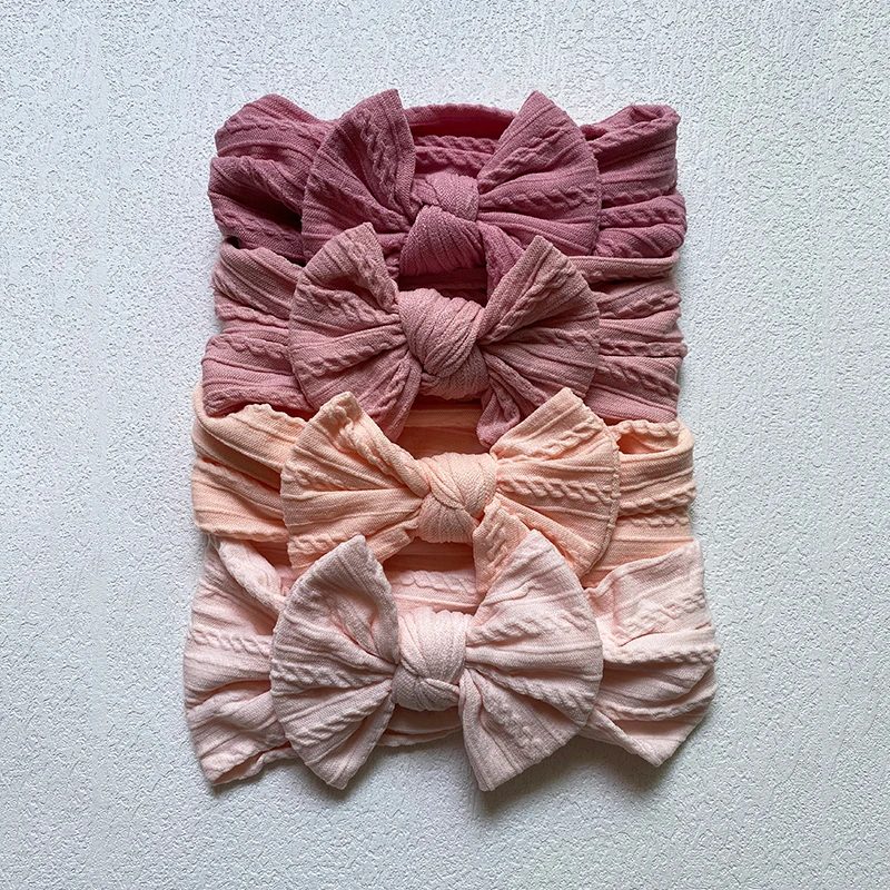 4 шт./компл. Детская повязка на голову банты для девочек тюрбан детские вязаные