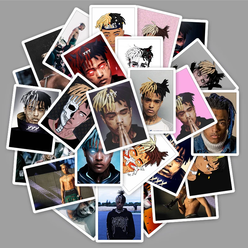

25Pcs Rapper XXXTentacion Luggage Stickers for Fans Gift to DIY Phone Laptop Fridge Guitar Decor Stickers