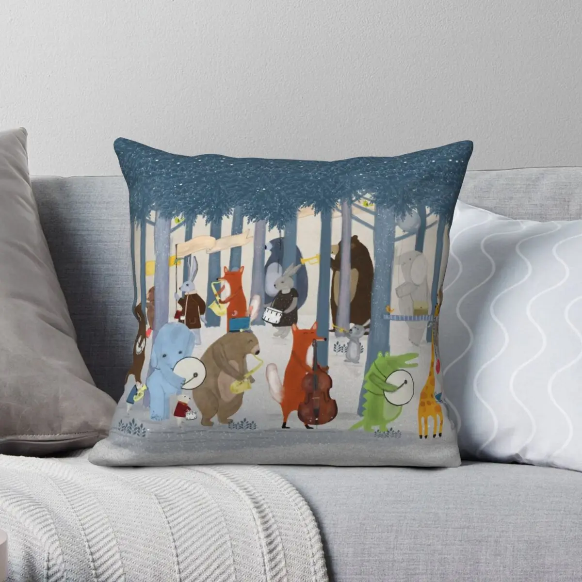 

Наволочка из полиэстера и льна с принтом на молнии