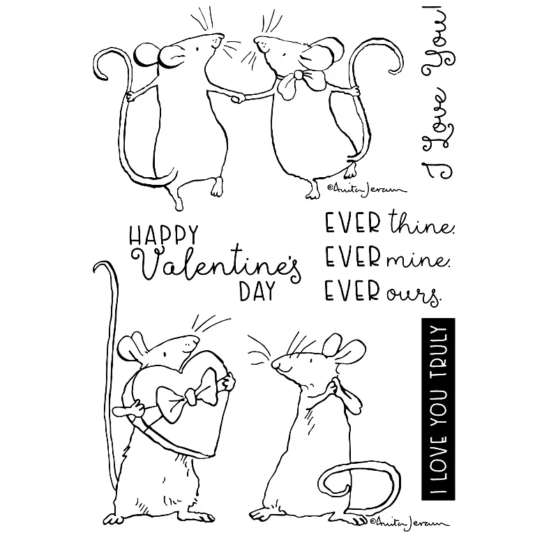 

Couple Mouse Happy Valentine's Day Stamp And Die Set 2021 Valentine Mouse New Stamps And Dies For Card Making