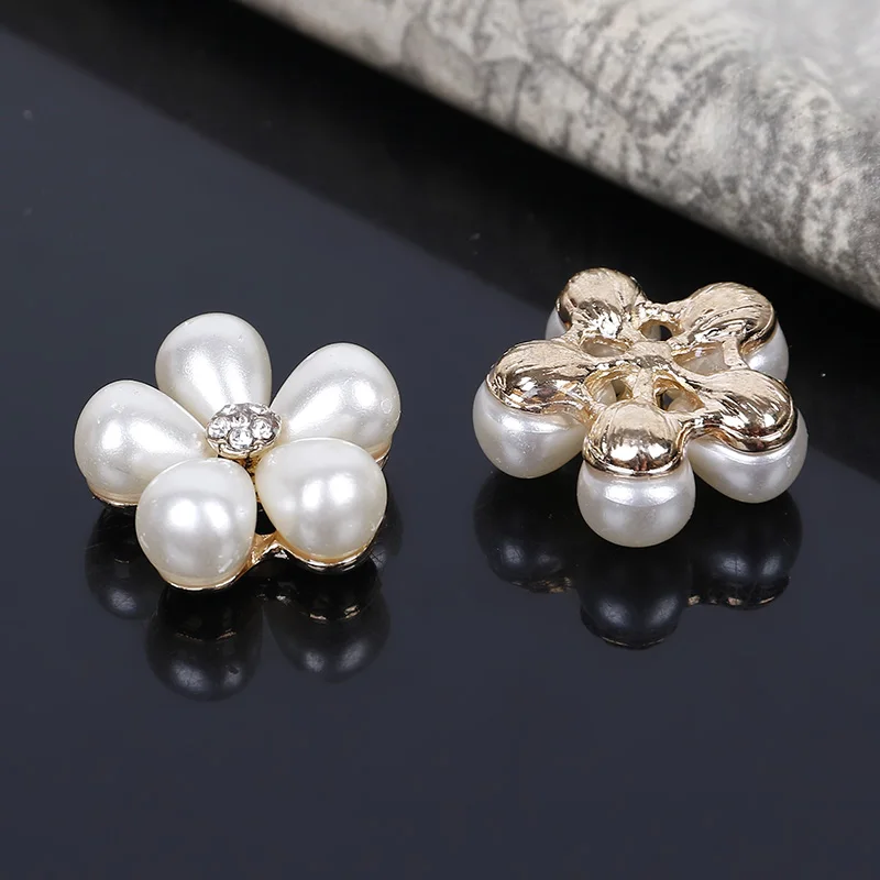 2016New 50 шт в наборе Жемчужный Цветок из горного хрусталя пуговицы для украшения DIY