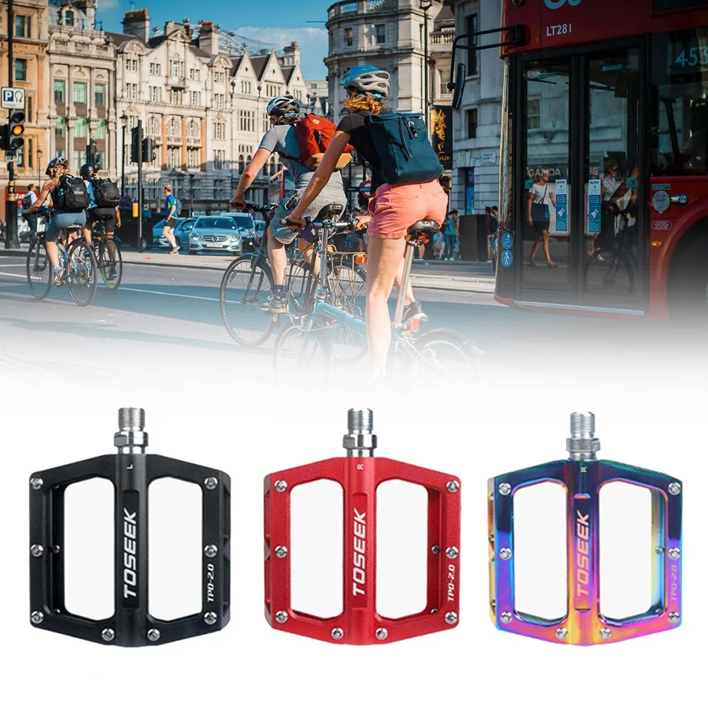 

1 Pair TOSEEK Bicycle MTB Road Folding Mountain Bike Pedals Aluminum Flat Platform Pedal 115MM*92MM*16MM