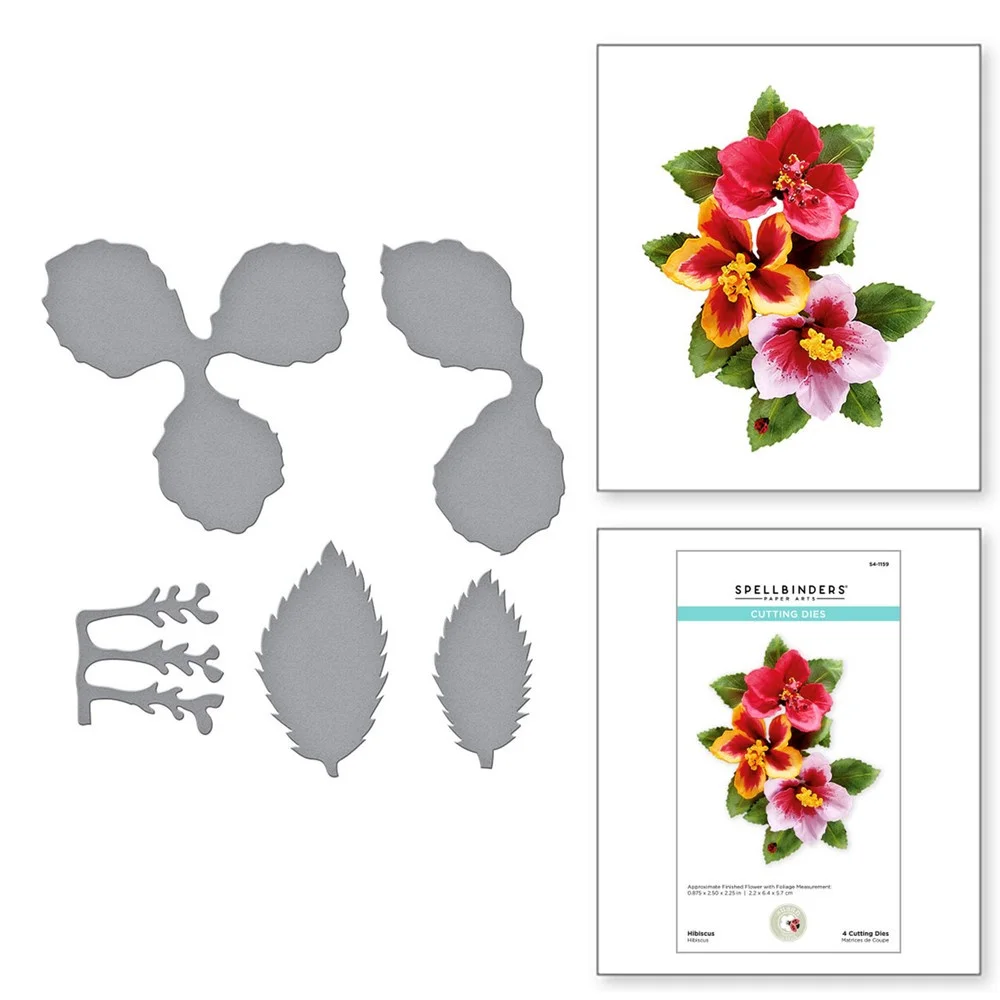 

2021 HIBISCUS Etched Metal Cutting Dies Craft Embossing Mold Scrapbook Paper Diary DIY Greeting Card Manual House Decorations