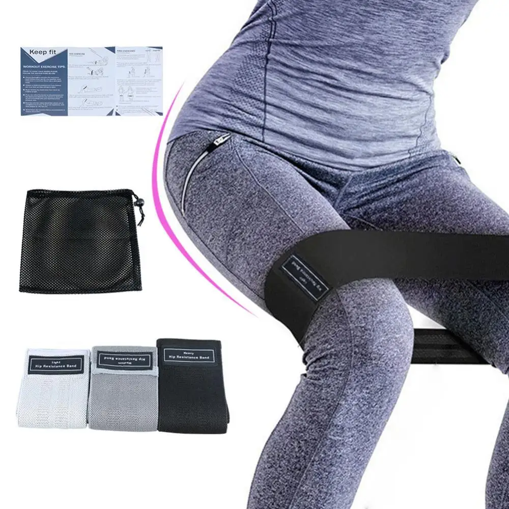 

3Pcs Yoga Fitness Workout Hip Squat Training Elastic Circle Resistance Bands Set