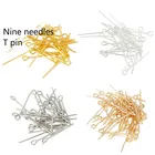 100 шт., 0,7 см, цветное покрытие из 18-каратного золота, Т-образная игла из чистой меди, бисерный материал, сделай сам, аксессуары для изготовления ювелирных изделий