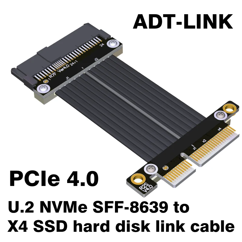 

Кабель для передачи данных PCIe 4,0 ADT-Link U.2 интерфейс U2 к PCI-E 4,0 X4 SFF-8639 NVMe Pcie