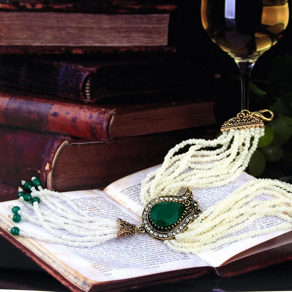 Sunspicems винтажная бусина Шарм браслет турецкий Женский Ювелирные изделия из смолы