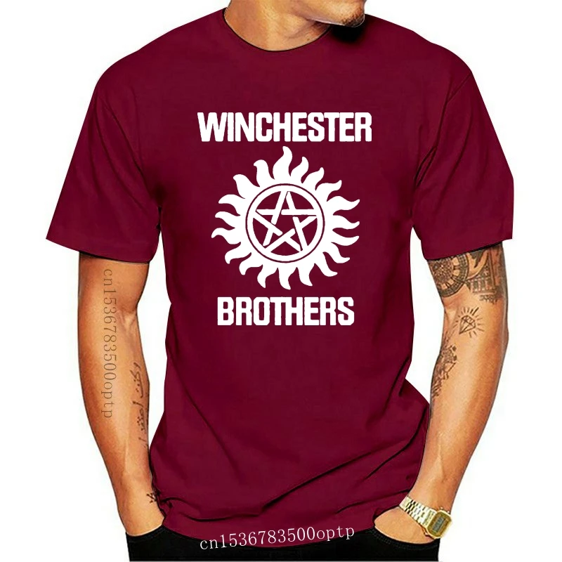 

Мужская хлопковая футболка с короткими рукавами, повседневная Модная хлопковая Футболка с принтом winchester + sho, Новинка лета 2021, 2021