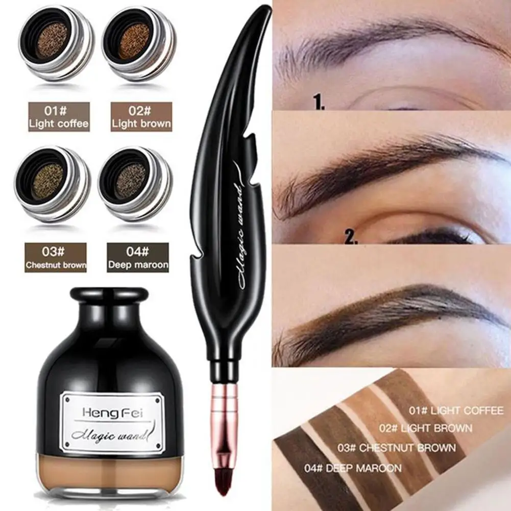 4 цвета кисть для перьев водостойкая стойкая Татуировка тени бровей гель