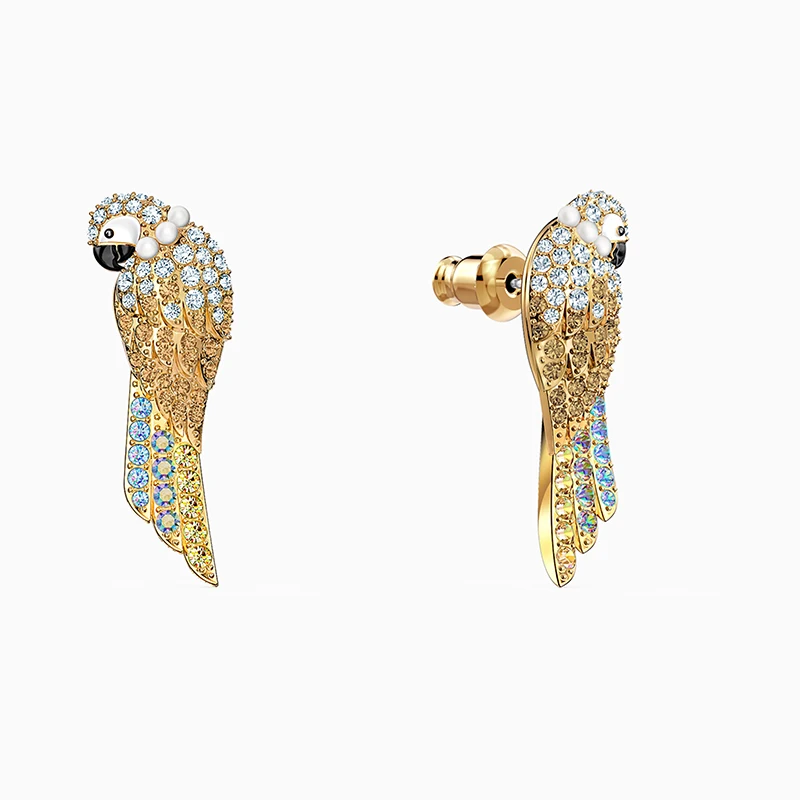 

Fashion SWA New TROPICAL PARROT Pierced Earring Elegant Tropical Unique Color Parrot Decoration Crystal Female Jewelry Gift