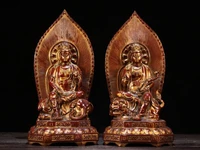 14 tibet buddhism temple old bronze painted cinnabars manjushri samantabhadra buddha statue guanyin avalokitesvara