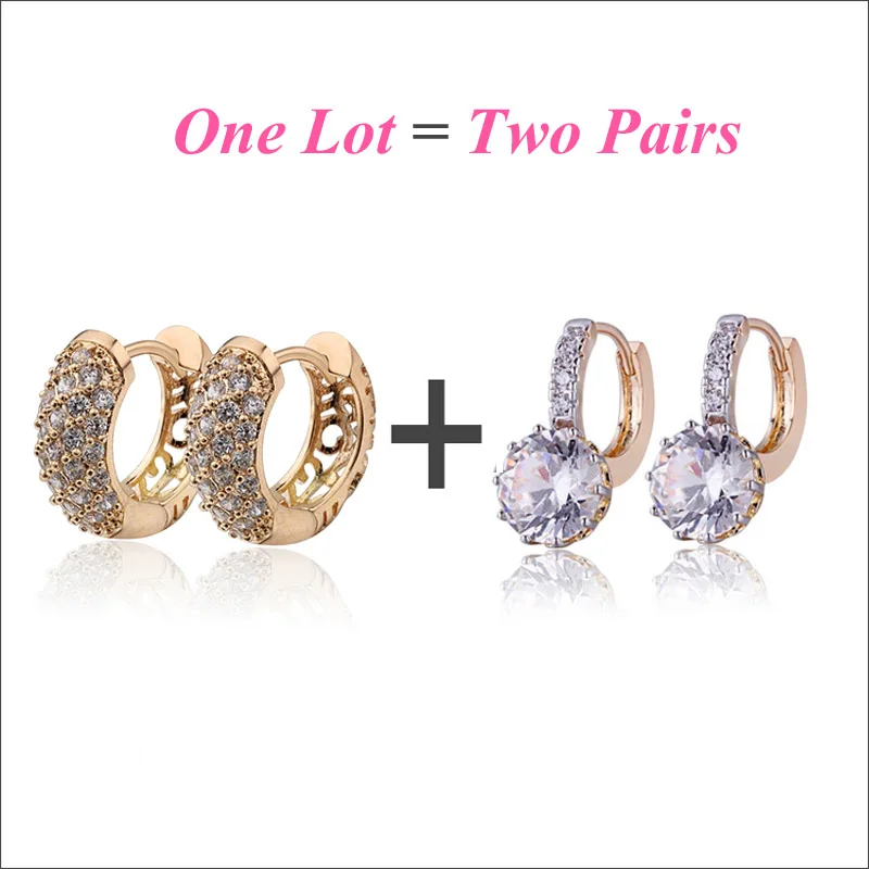 2 пар/лот золотые серьги кольца CC для женщин женская бижутерия индийские