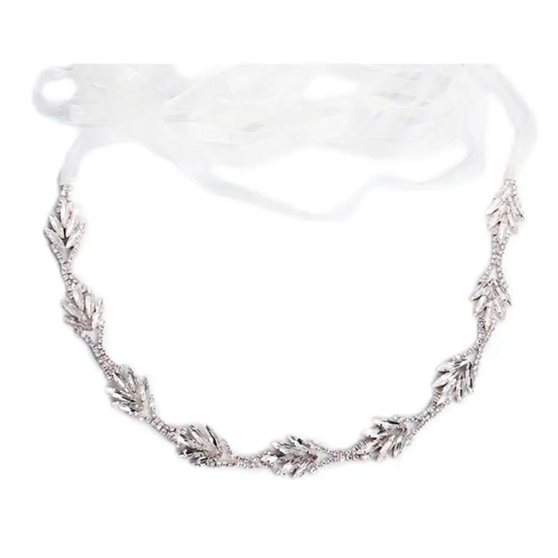 

Женские свадебные украшения свадебное платье пояс с имитацией лист с кристаллами стразами аппликация бисером пояс повязка на голову широк...