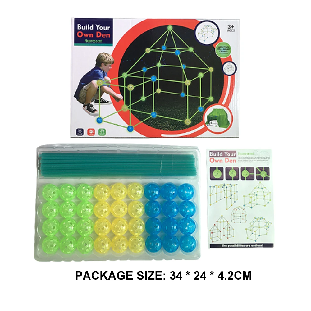 

Children's Diy Assembly Bead Tent Luminous Tent Educational Gift Toys Children's Handmade Toys Tent Indoor And Outdoor Toys