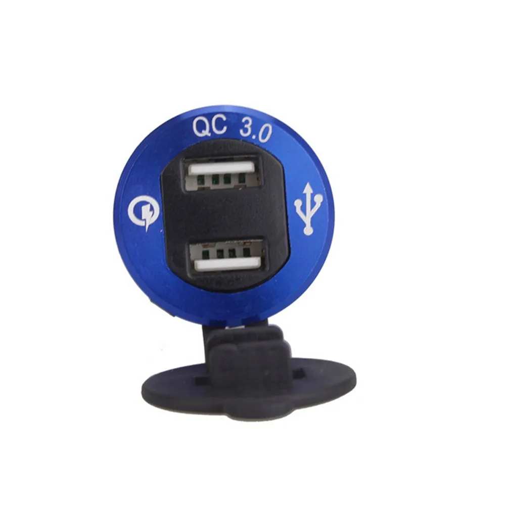 

Blue USB Charger Dual Fast LED Outlet Power QC3.0+1.5A Socket Voltmeter