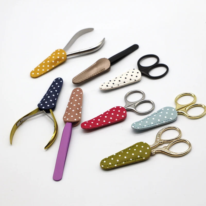 Чехол на щипцы для кутикулы защитный чехол в горошек ногтей инструмент маникюра