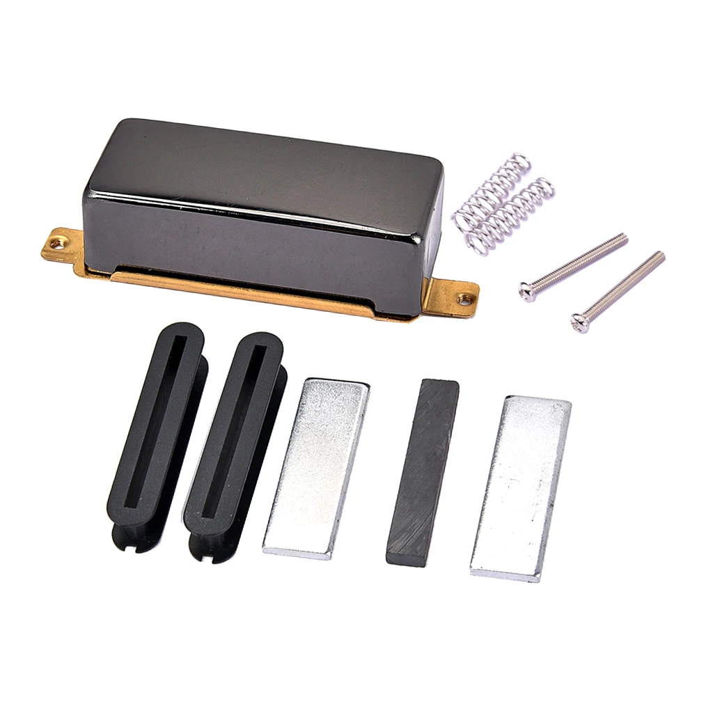 

1 Set Brass Pickup Cover+Baseplate+Bar Magnet+Springs+Screws for Replacement