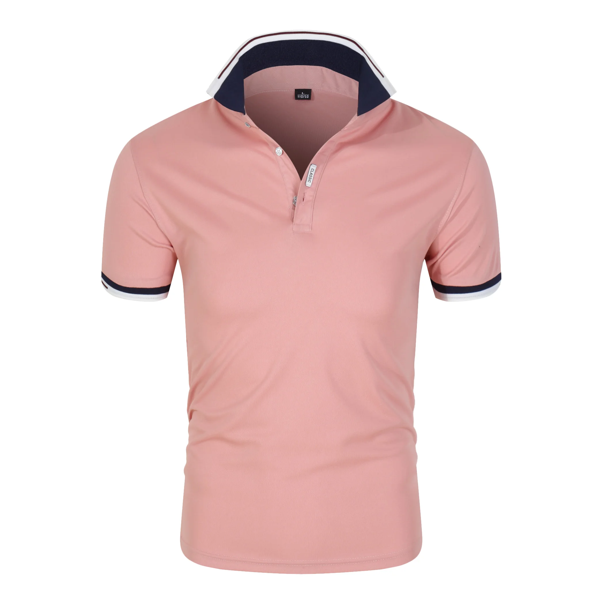 

Men's Polo Business Breathable Comfortable Shirt Short Sleeve Contrast Color New Clothing Summer Street Casual Fashion Couple To