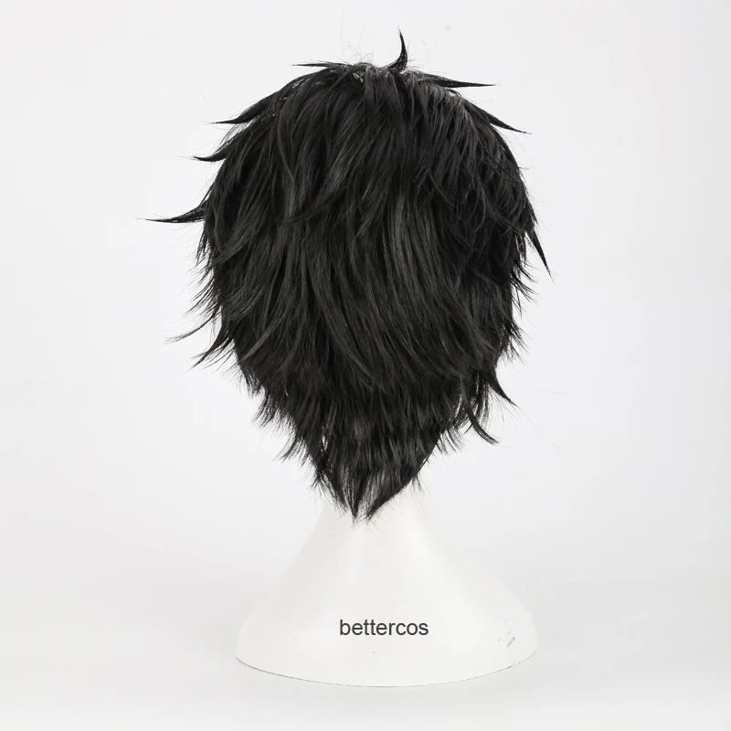 Steins Gate 0 Okabe Rintarou Cosplay Wigs Short Black Heat Resistant Synthetic Hair Wig + Cap | Costumes