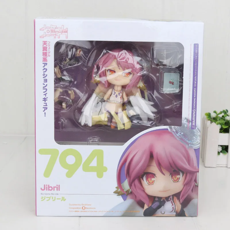 794 with color box 10 см без игры без жизни Широ Сора Джибрил Nendoroid 653 652 794 ПВХ фигурка модель детские игрушки кукла - Цвет: 794 with color box