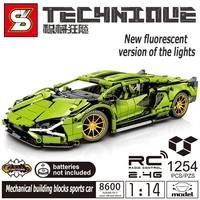 sy block 1254pcs remote control sports vehicle city famous racing car model building blocks toys birthday gift for boyfriend