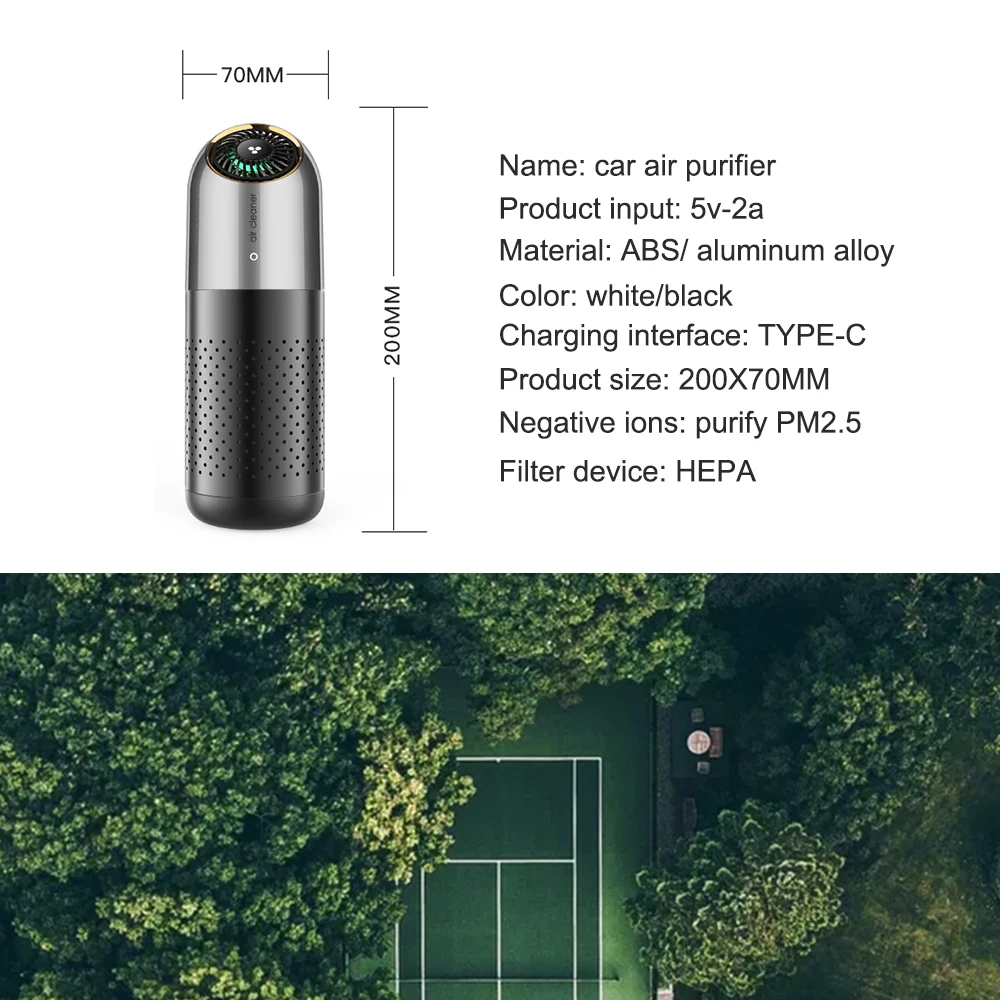 Автомобильный очиститель воздуха мини с отрицательными ионами USB домашний