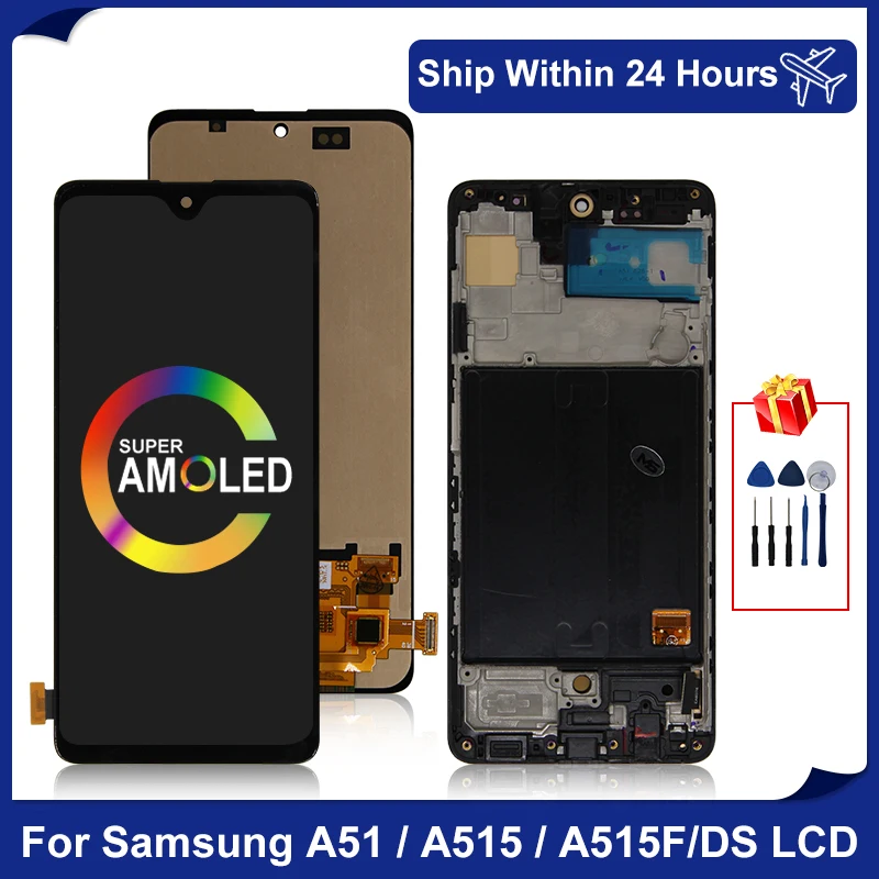 Супер AMOLED для Samsung Galaxy A51 ЖК дисплей SM A515FN/DS A515F/DS сенсорный экран дигитайзер A515