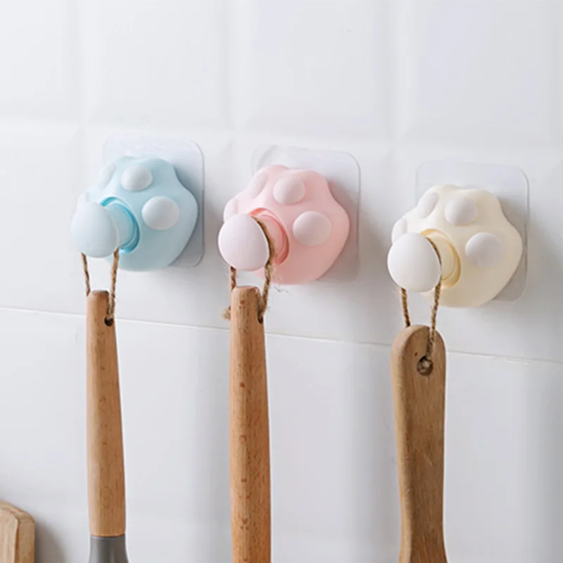 

Home Cat Claw Retractable Hook Decoration Household Key Chain Cute Sticky Hook Dormitory Storage Rack Organizer JS23