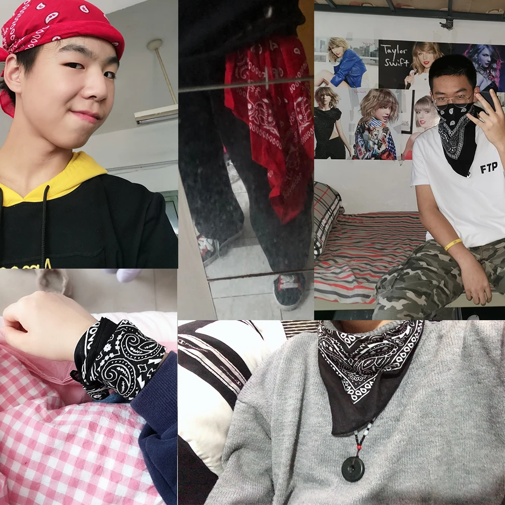 

Unisex Cotton Blend Hip Hop Bandana Headwear Hair Band Scarf Neck Wrist Wrap Band Magic Head Square Scarf