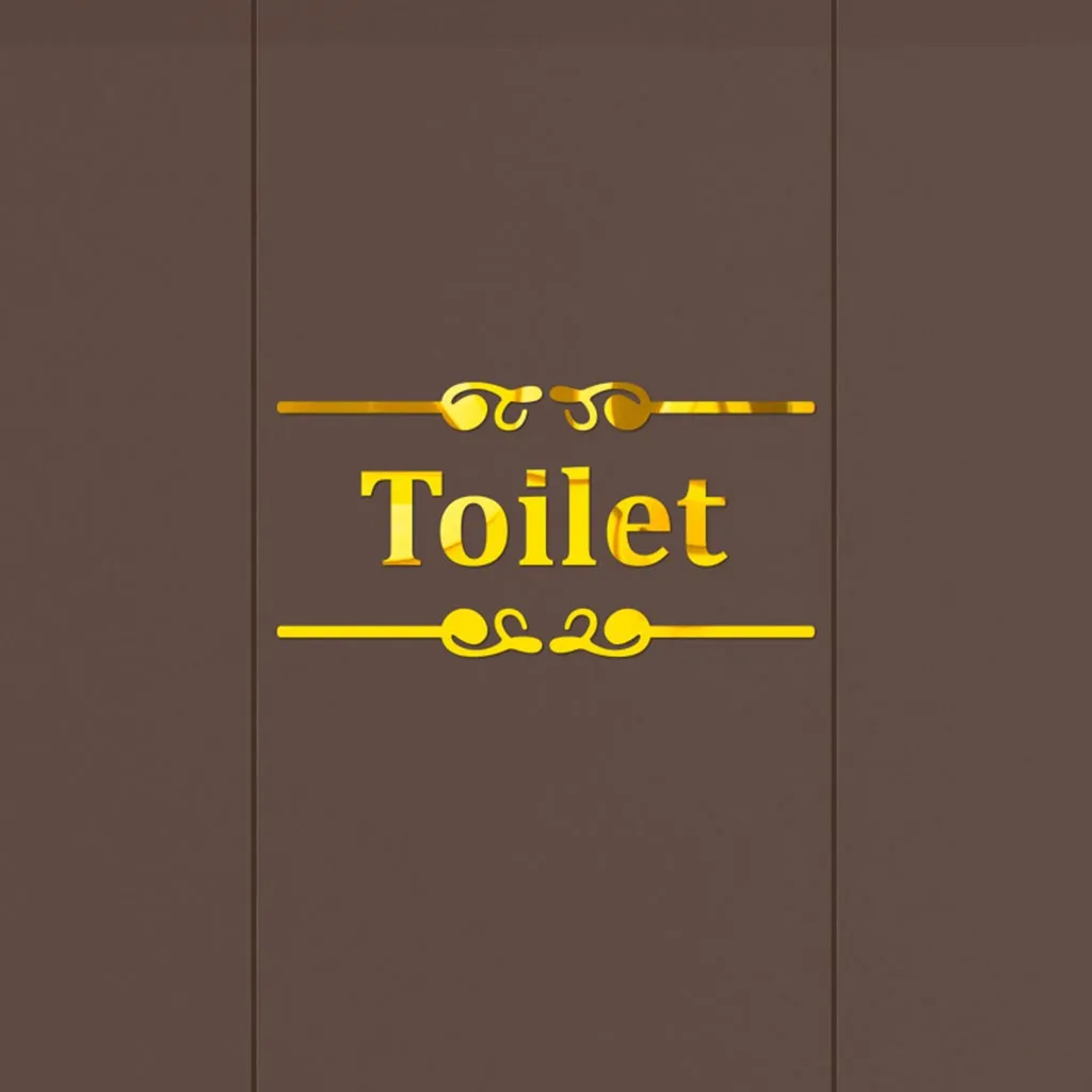 3D Toilet Door Stickers Acrylic Home Bathroom Shop Restaurant Hotel Tips Mirror Adesivo De Parede Wall | Дом и сад