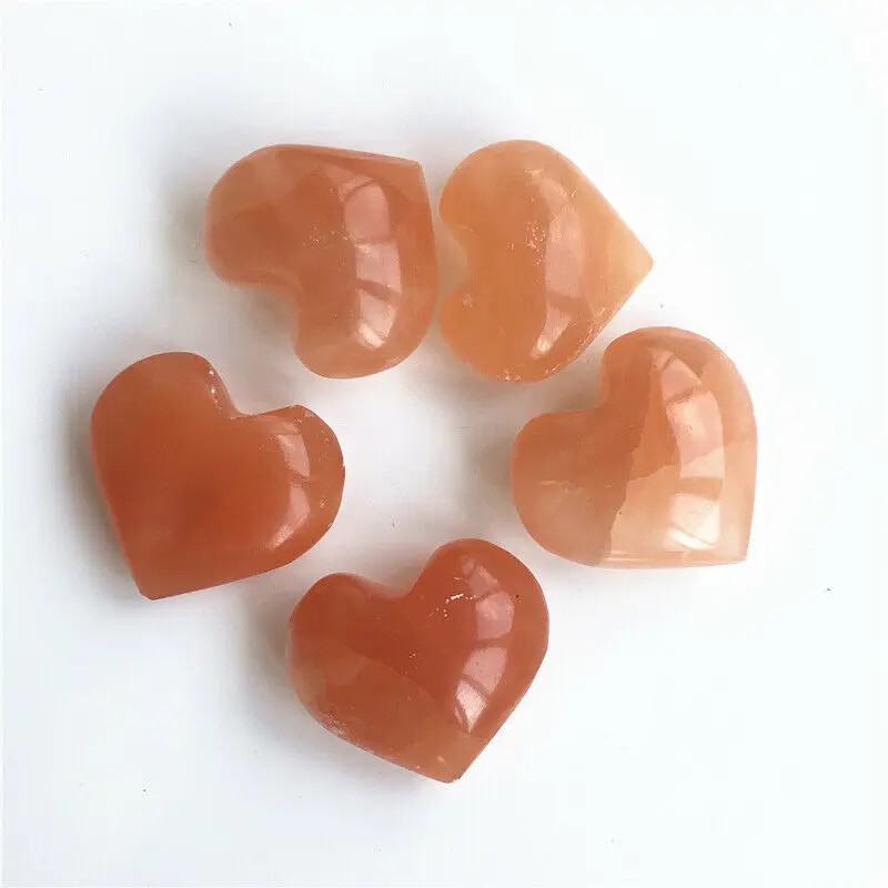 Дропшиппинг 60 г Оранжевый селенит Карманный Пуффи сердце Исцеление Кристалл