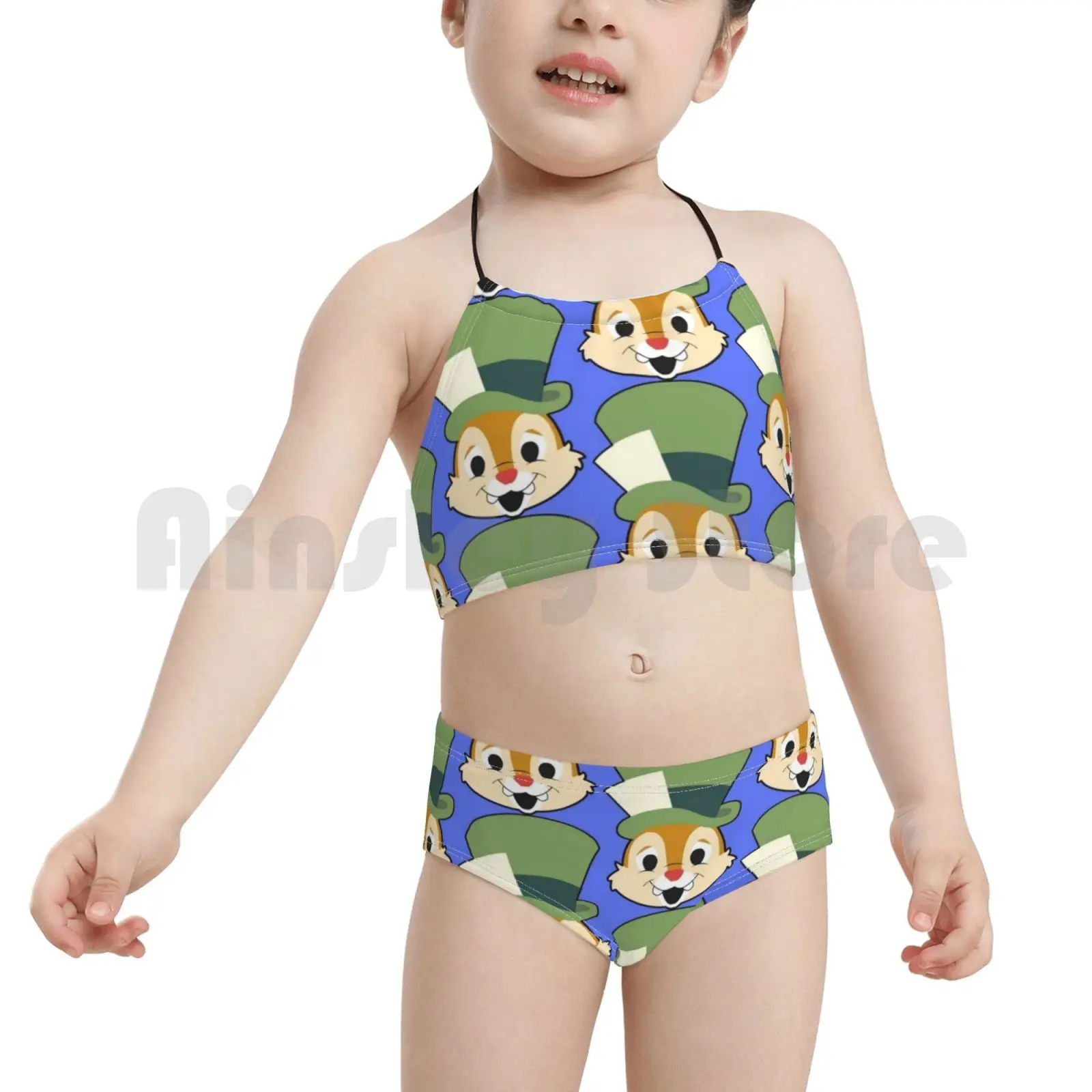 Мультяшная шапка чипмунк купальник бикини с подкладкой и высокой талией Перри