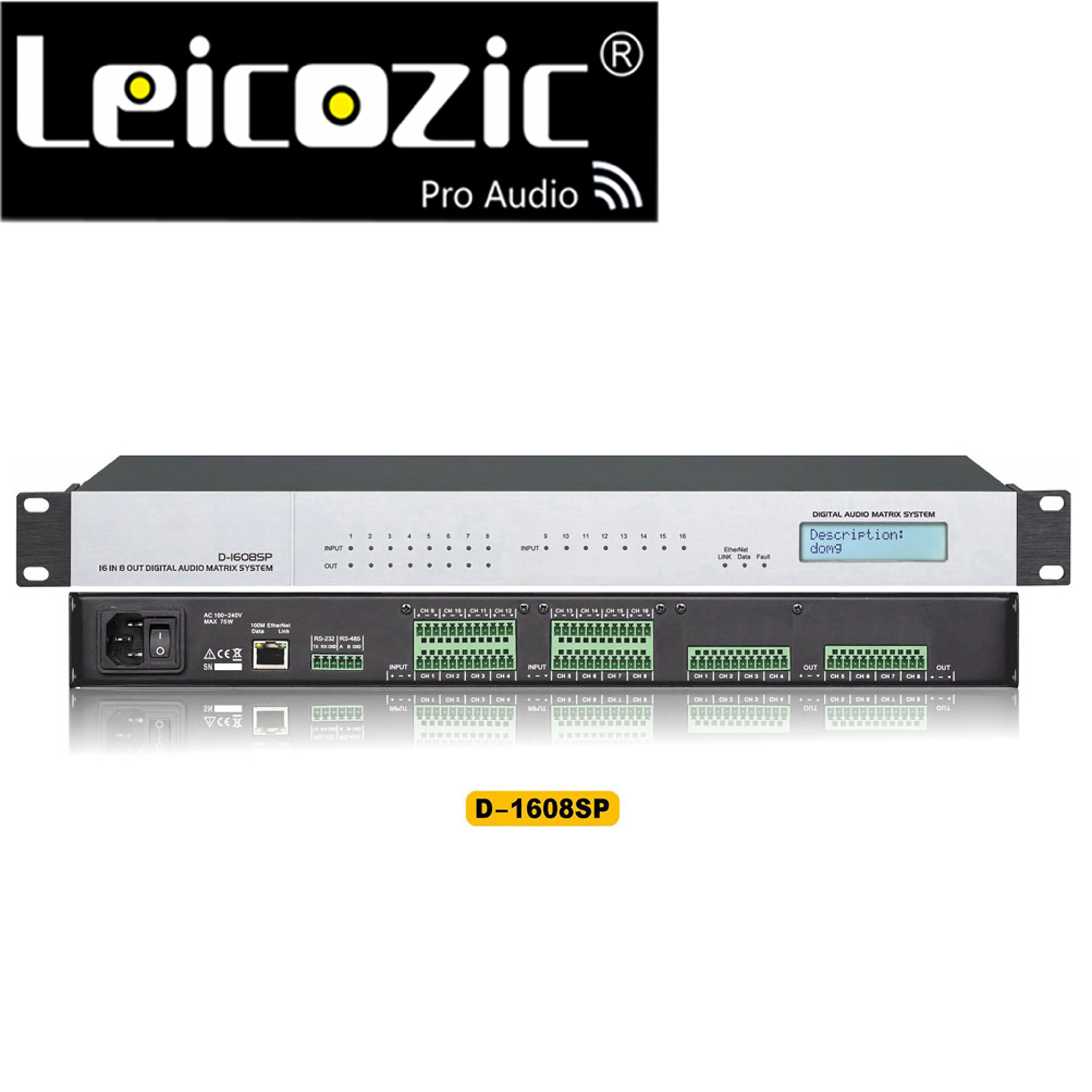 D 1616SP цифровой аудиоматричный процессор DSP 16 вход для театра концертного зала