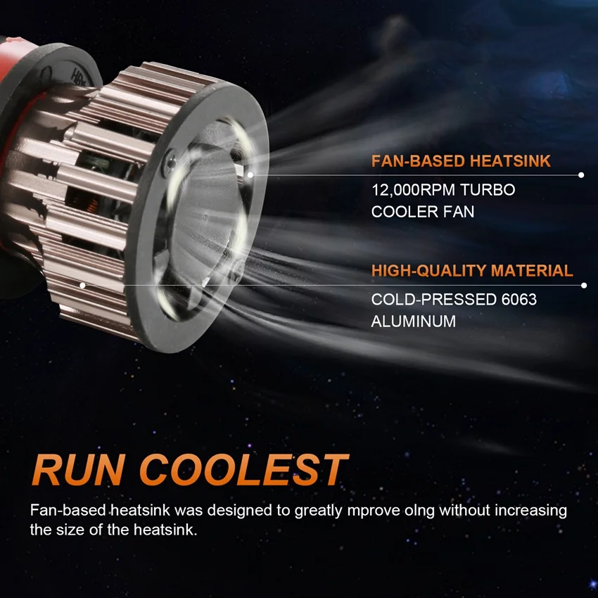 Автомобильные светодиодсветодиодный фары H4 Turbo Fan Blubs H7 Canbus 100 Вт 6500 лм 9005 K 9006 9003 HB2