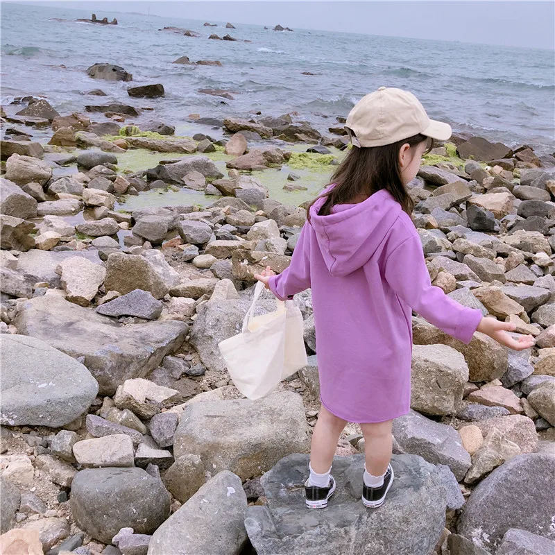 Новое поступление осень 2019 хлопковая Повседневная Длинная толстовка с капюшоном