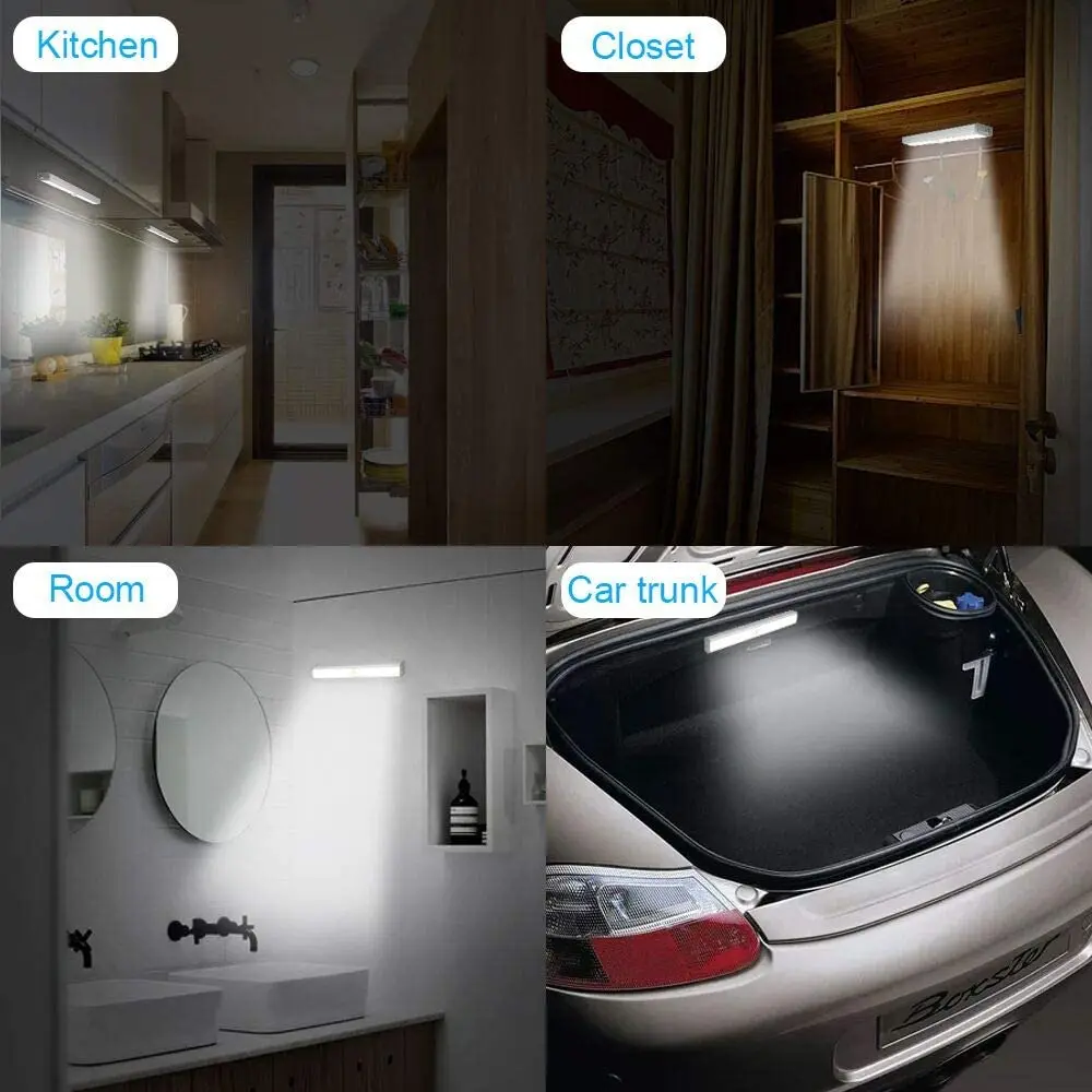 Светильник с датчиком движения под шкаф 20 светодиодный зарядка через USB | Лампы и