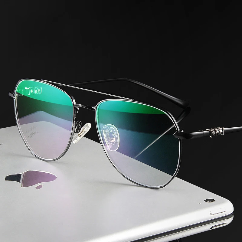 

Veshion Glasses Frame Male High-end Business Pure Titanium Frame Round Frame Myopia Glasses Finished Glasses Pure Titanium Frame