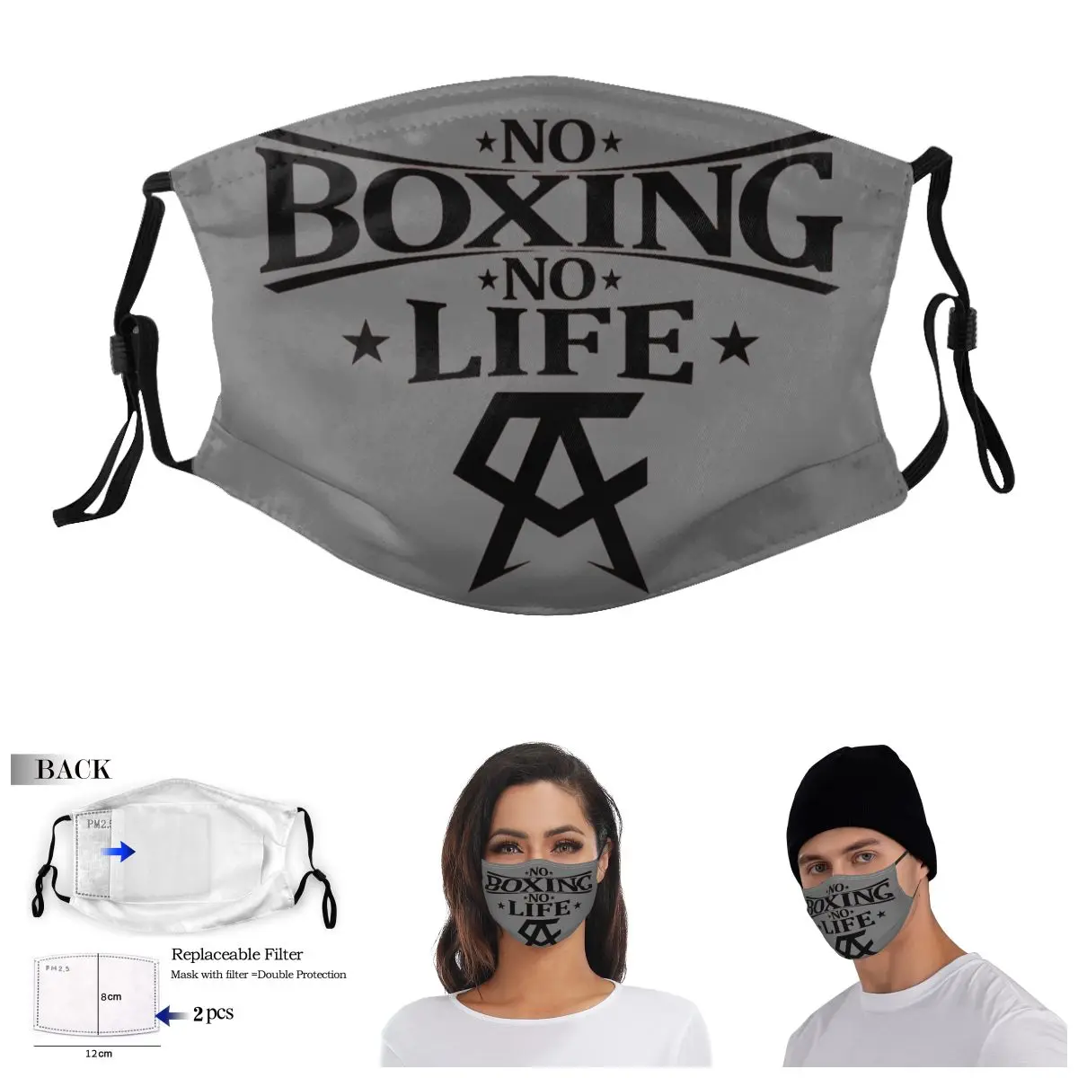 

Антипылевая маска для взрослых Canelos alvрезы No Boxing No Life Essential R257, маска с фильтром из активированного угля и смешным графическим изображением