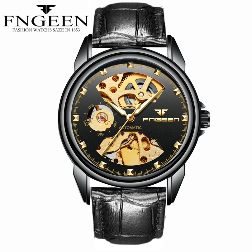 

Watch band 22mm Waterproof Mechanical Watch Automatic Skeleton Fashion Luxury Stainless Steel Male Clock Relogio Masculino saat